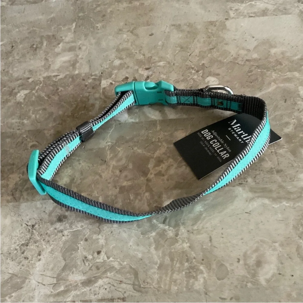 NWT New Martha Stewart adjustable nylon dog collar Size 16 (neck 14-20”)